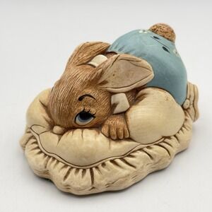 Vtg PENDELFIN DODGER BUNNY RABBIT Hand Painted Stonecraft Made England SLEEP Box